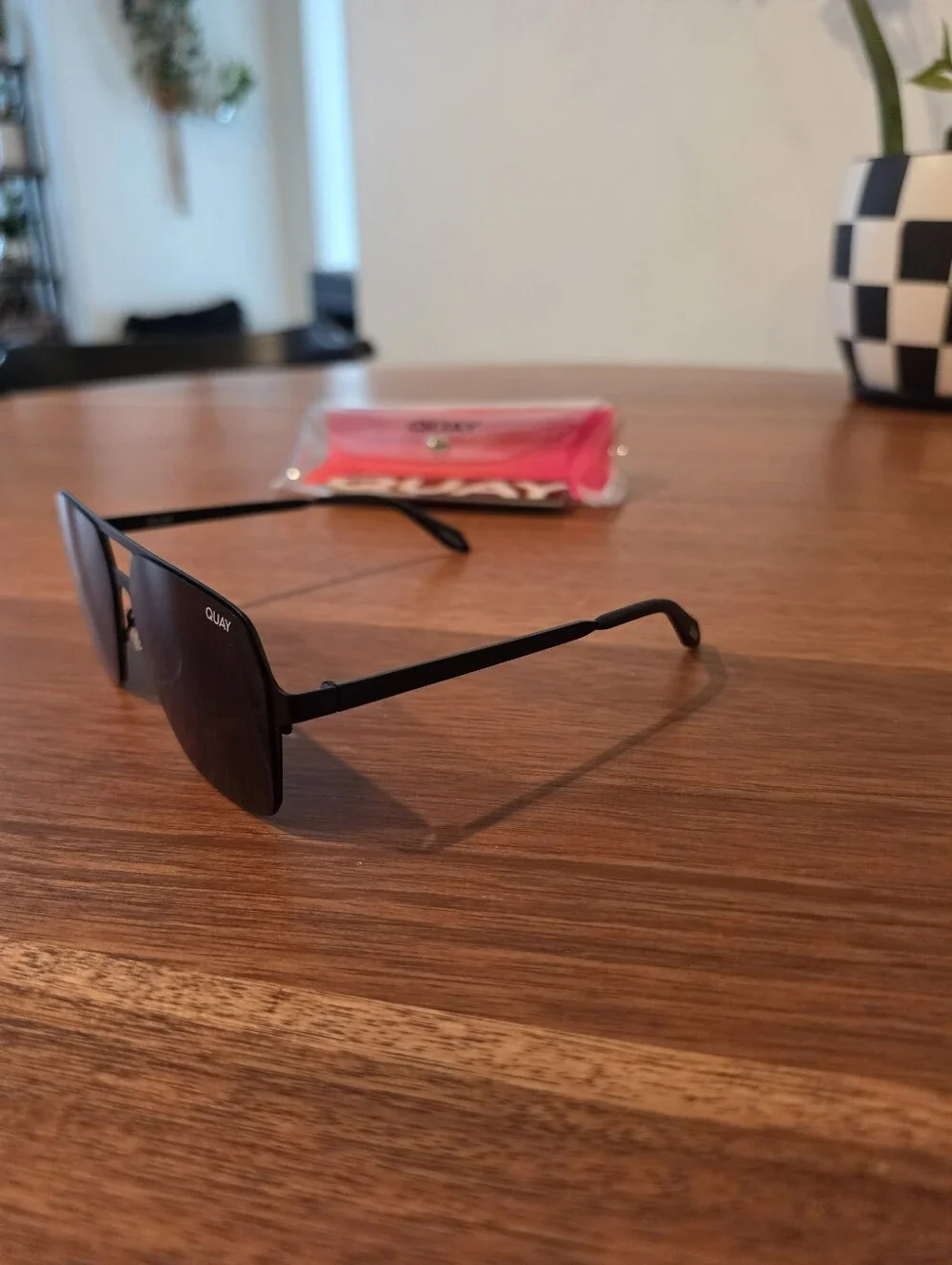 Quay Australia Black Polarized Backstage Pass Sunglasses With Black Lenses